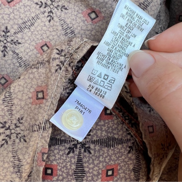 Vintage Lucky Brand Western Brown Button Up Shirt Patterned Large Rick Grimes - Picture 15 of 15